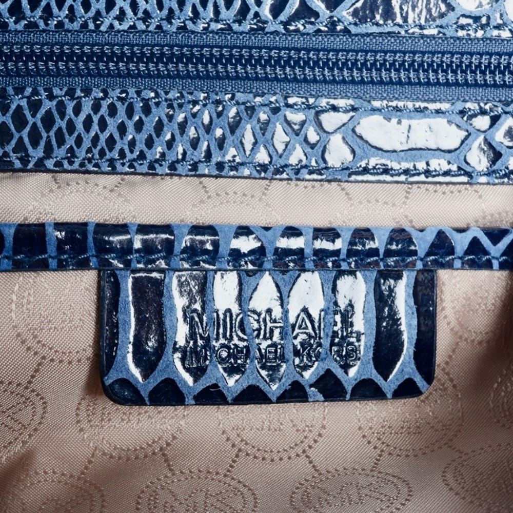 Michael Michael Kors Blue Python Embossed Leather… - image 5